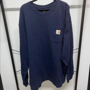 Carhartt Men’s Original Fit Long Sleeve Shirt Navy Blue size XL